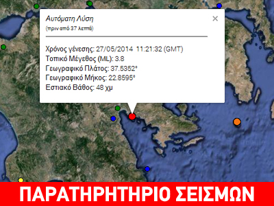 Ασθενής σεισμική δόνηση 3,8R στο Τολό